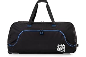 NHL National Hockey League 34-Inch Black Rolling Duffel Bag – Hockey Gear Bag with Wheels, Large Capacity Duffel Bag for Travel, Multi-Pocket Large Sports & Gym Equipment Bag