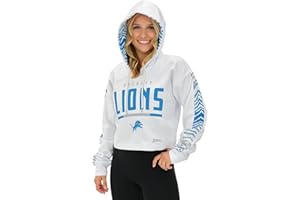 Zubaz NFL Women's Team Graphic Crop Top Hoodie with Hood Liner (X-Small - 3X-Large)