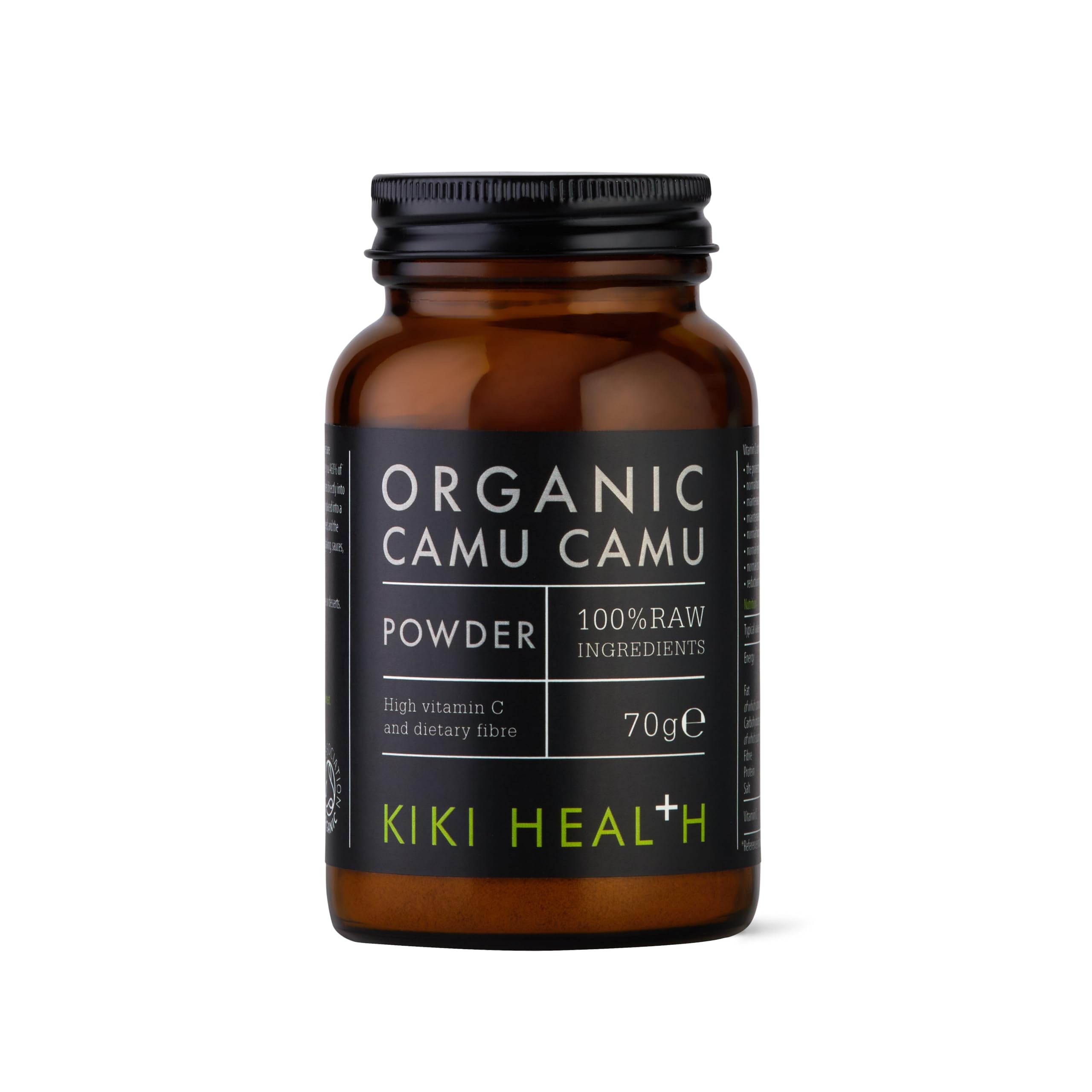 KIKI Health Premium 100% Raw Organic Camu Camu Powder | Sustainably Sourced Superfood | 344% Vitamin C in 1 TSP | Boost Collagen, Gluten-Free & Vegan | Certified Organic by Soil Association