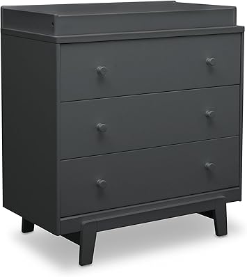 Delta Children Quinn 3 Drawer Dresser With Changing Top Charcoal