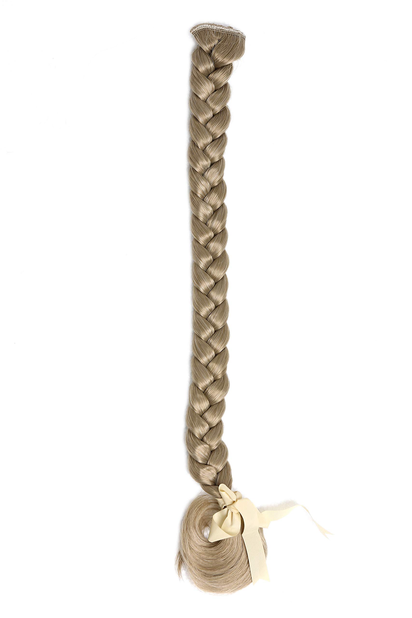 WIG ME UP - SA101-24 Braided Plait Hairpiece plaited Clip-in Hair Extension 20cm long ash blonde
