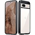 FNTCASE for Google-Pixel 8a Case Clear: Support Wireless Charging Military Grade Drop Protection Anti Yellowing Cell Phone Cover - Rugged Durable Shockproof Protective Bumper(Clear-Black)