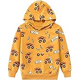 Little Hand Kids Dinosaur Hoodies for Boys Monster Truck Pullover Toddler Tractor Hooded Sweatshirt Active Shirts 2-7 Year