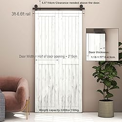 CCJH 36" Bi-Folding Sliding Barn Door Hardware Kit