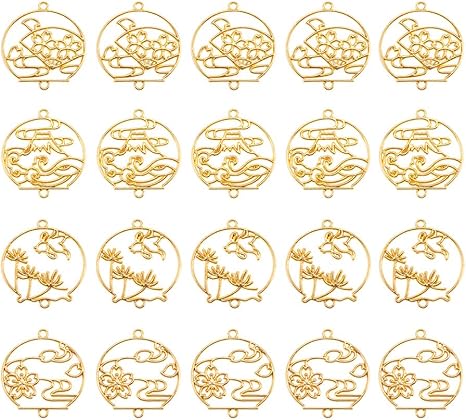 Amazon Co Jp Olycraft 個 4種 レジンフレーム 風鈴 レジン枠 風鈴 空枠 和風 レジン枠 カン付き レジン 手作り Diy ハンドメイド アクセサリー パーツ ホーム キッチン