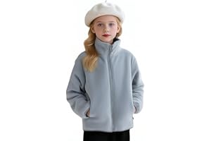 Balabala Girls Winter Coat Toddler Fleece Jacket Boys Girls Long Sleeve Full Zip Coat Warm Sherpa Jacket with Pockets