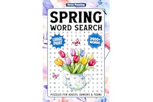 Spring Word Search For Adults Large Print: 2400+ Relaxing Words, Seasonal Themed Word Find Puzzles For Seniors & Teens, Easte