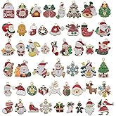 WOCRAFT 50pcs Enamel Bracelet Christmas Charms for Jewelry Making Crafts DIY Necklace Bracelet Keychain Crafting Charms Kit (SN936)