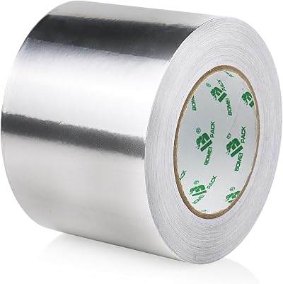 BOMEI PACK Aluminum Foil Tape 100mm x 50m HVAC Duct Repair Sealing Heat Cold