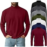 Oakgarden 7 Pack Mens Big and Tall Mock Neck Shirts Long Sleeve Turtleneck Plus Size Undershirt Multipack Top
