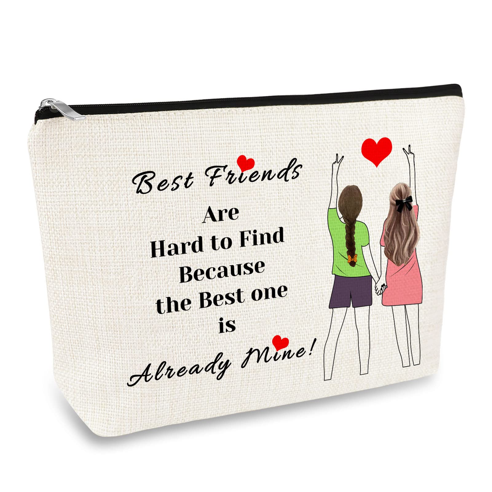 Best Friend Gift Sister Travel Cosmetic Bag Friendship Gift for Women Girls Makeup Bag Friend Appreciation Gift Christmas Birthday Graduation Gift for Her Friend Sister Bestie BFF Travel Toiletry Bag