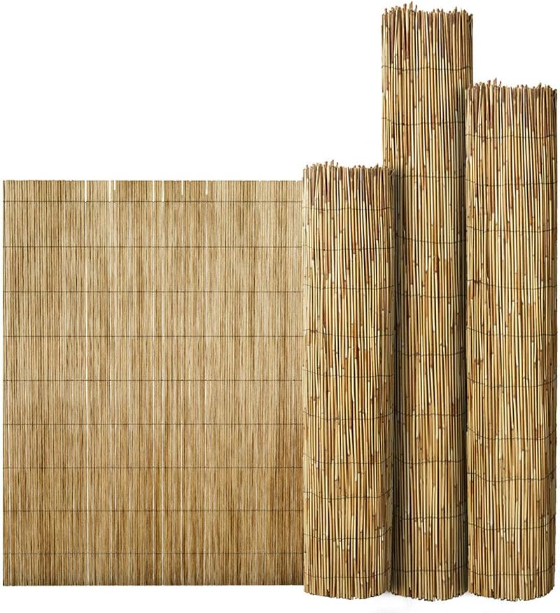 FlickBuyz Bamboo Natural Garden Peeled Reed Fence 1M x 4M