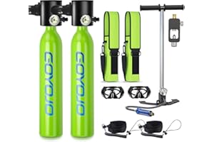 GOYOJO 0.5L Mini Scuba Tank with Pump, Portable Diving Tank, Lung Tank Kits with 3000 PSI Max Pressure, Reusable Scuba Diving Kit Gear with Pump Underwater Breathing Training