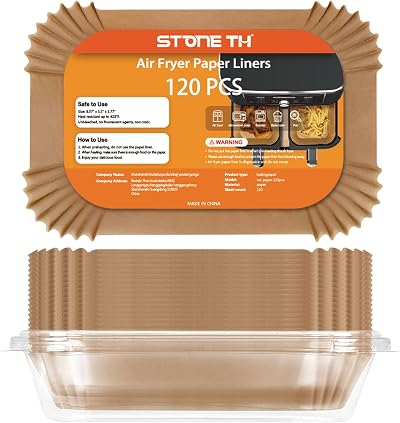 Stone TH 120Pcs Air Fryer Liners for Ninja Dual Air Fryer Parchment Paper Liners