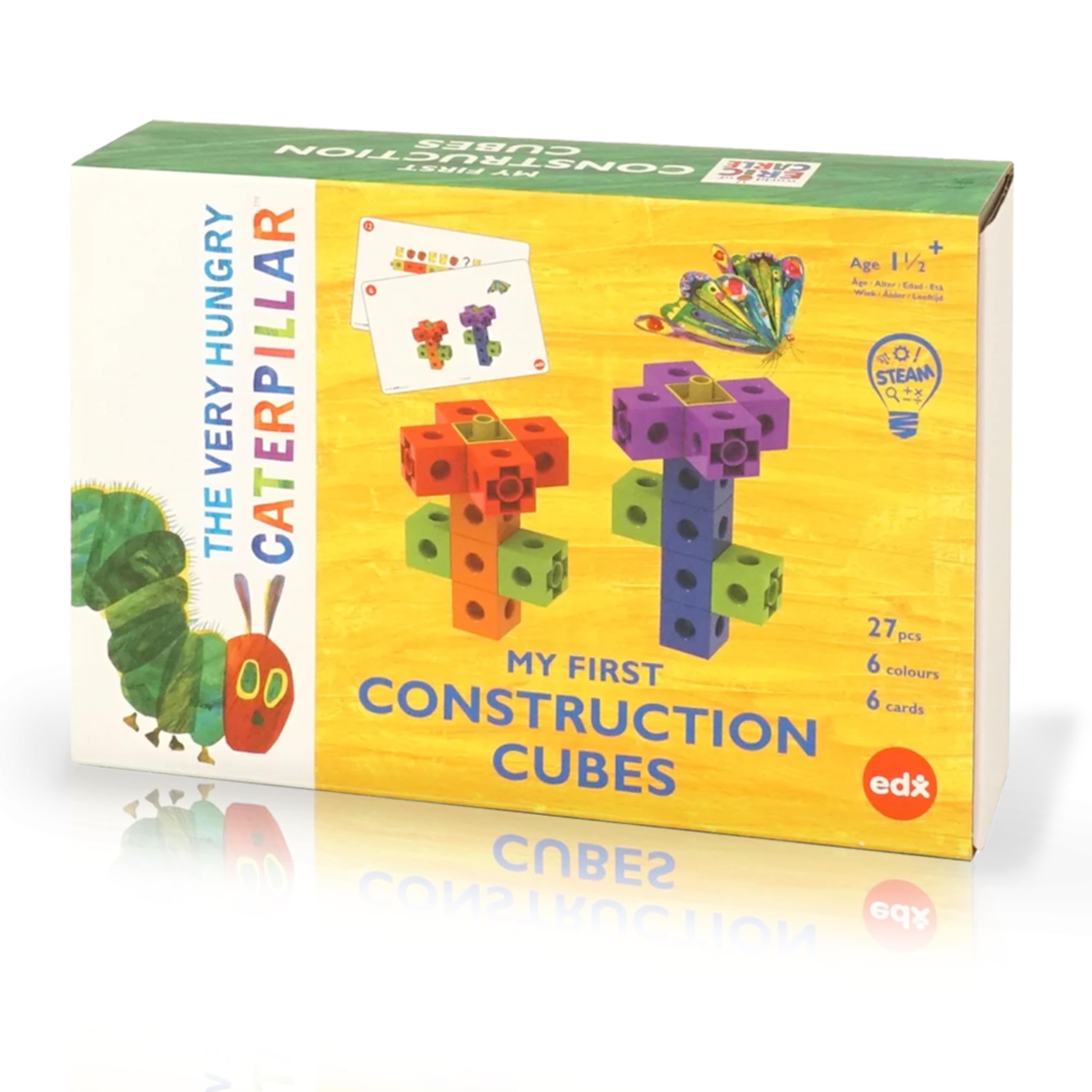 The Very Hungry Caterpillar My First Construction Cubes – Early Learning Toy by EDX Education | Fine Motor Skills, Counting Blocks & Colour Sorting Activity Set | Ages 18m+