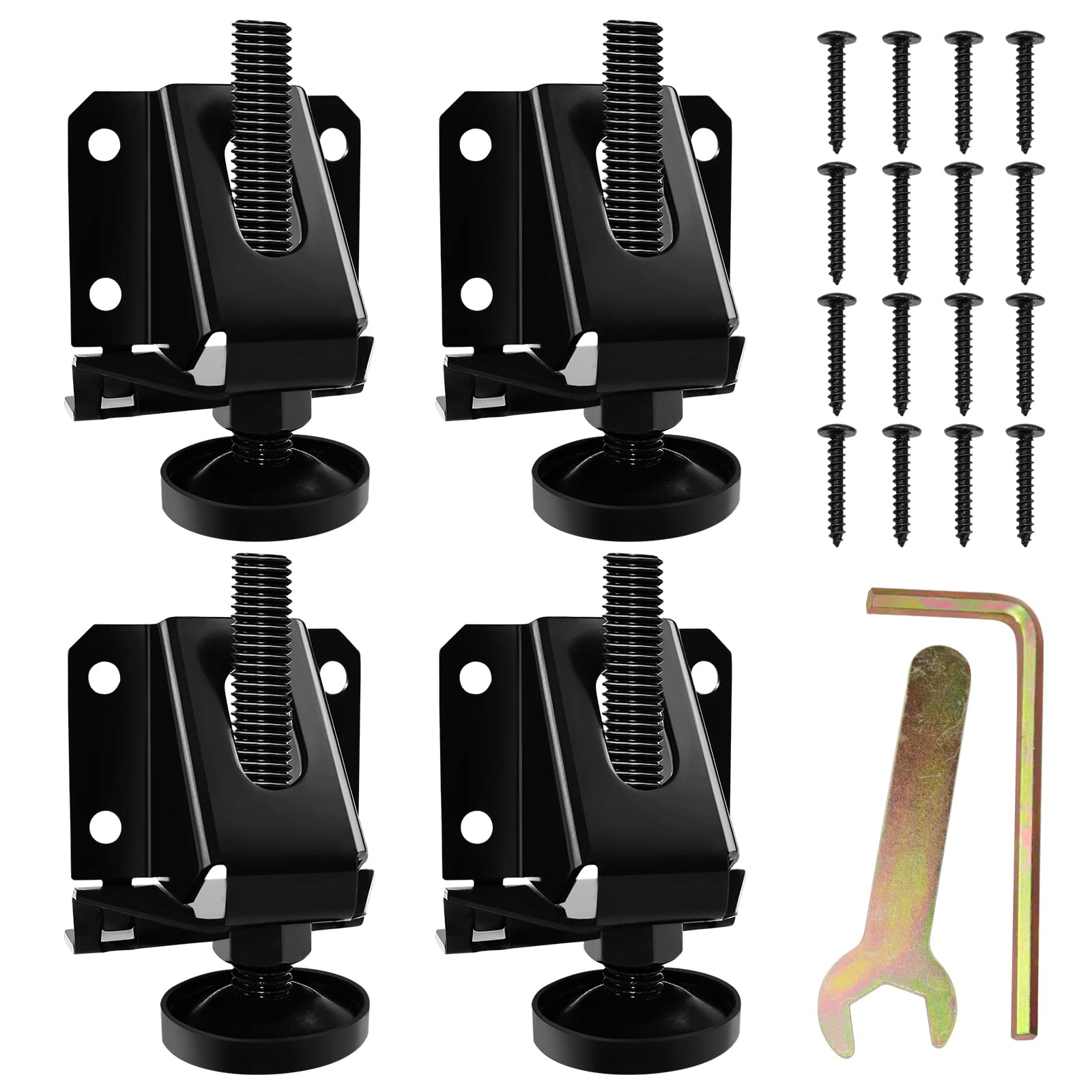 LOSCHEN 4PCS Heavy Duty Adjustable Leveling Feet for Furniture,Hexagon Nuts Lock Furniture Legs Levelers,for Table, Cabinets, Workbench,Shelving Units and More