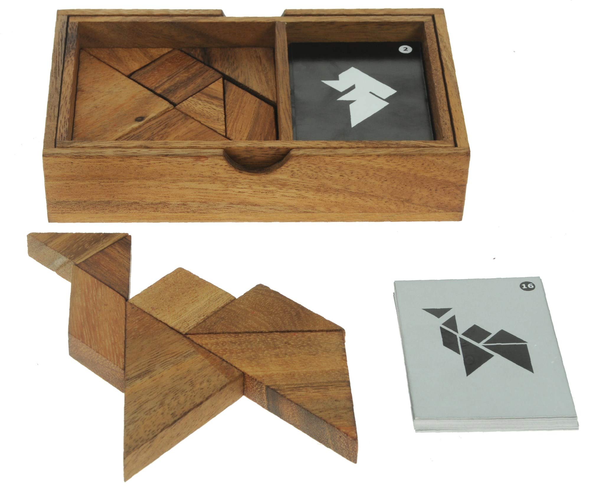 Namesakes® Double Tangram Wooden Box Set - A Fun and Challenging Family Game for Adults and Kids