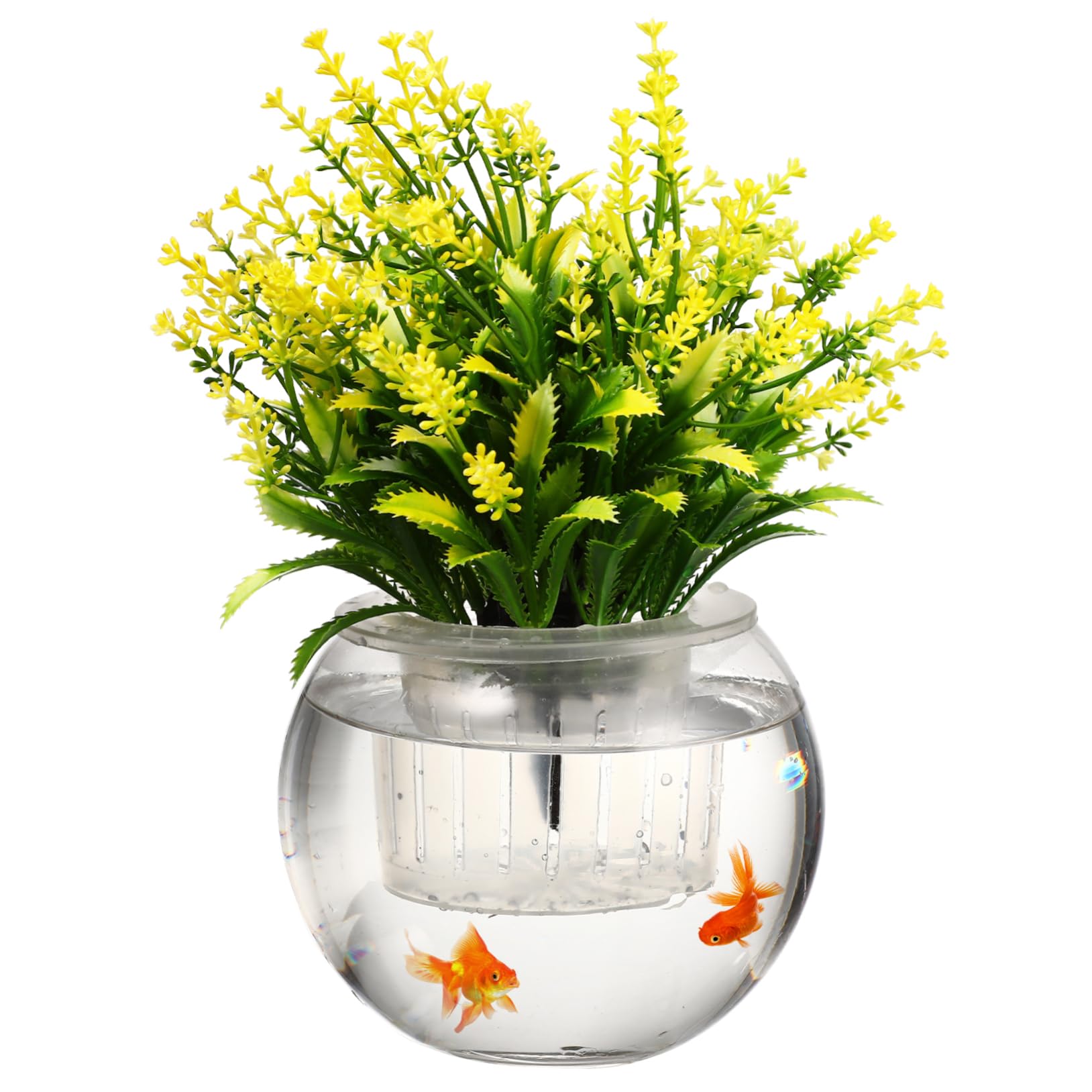 Milisten 2pcs Self Watering Glass Terrarium Planter - Hydroponic Basket for Orchids and Flowers - Indoor Pot With Natural Bread Mixing Bowl and Lid - Large Vase