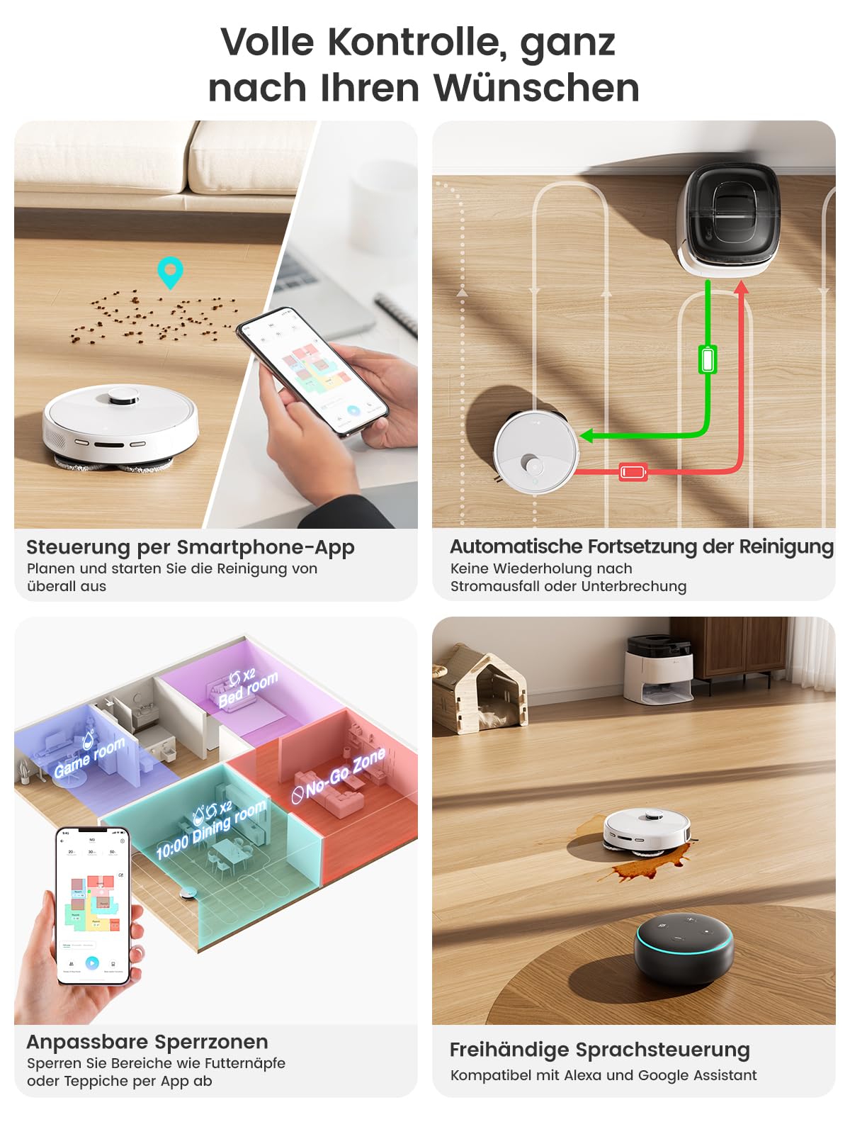 LEFANT M3 Gen2 Saugroboter mit Wischfunktion, 12000Pa Saugkraft Staubsauger Roboter, Anti-Verfilzungs-Seitenbürste, Hindernisvermeidung, LiDAR-Navigation, All-in-One Dock, App/Alexa/i Watch Steuerung 9