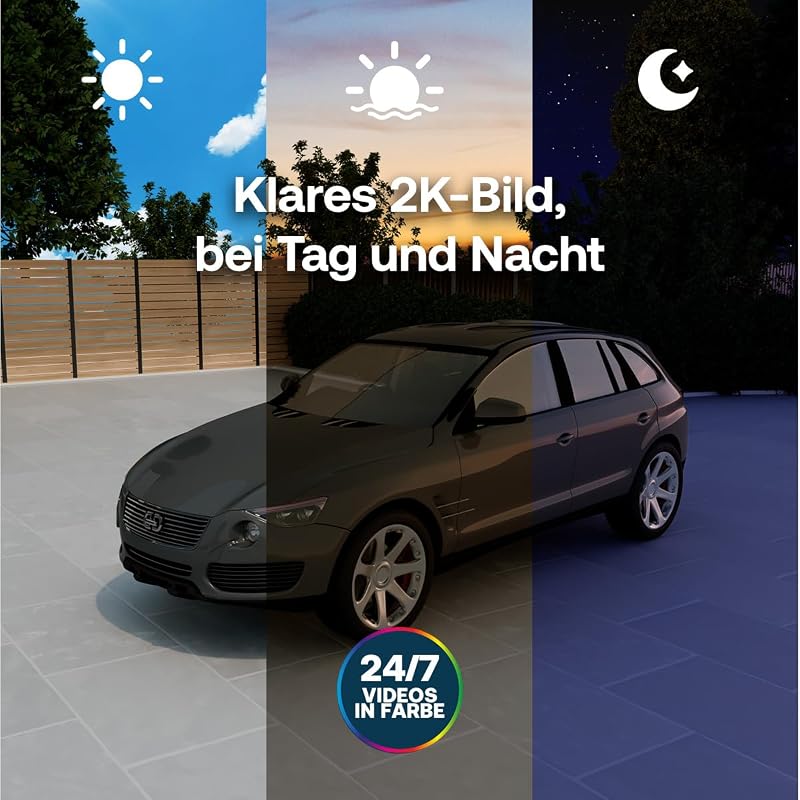Pro 6 2K HDR Kamera Aussen, 4er-Set mit Zusatzakku & Dual-Ladestation