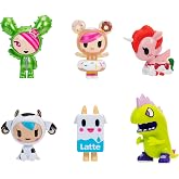Jazwares Tokidoki 2&rdquo; 6 Figure Pack - Donutella, Sandy, Kaiju Tokimon, Latte, Mozzarella, &amp; Ruby - Ages 5+ - Officially Licensed Tokidoki Product from