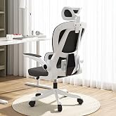 HDHNBA Ergonomic High-Back Mesh Office Chair, Gaming Desk Chair with Wheels | Comfortable Flip‑Up Arms And Adjustable Headrests, Breathable Mesh, For Home, Bedroom, Study And Gaming