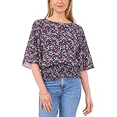 SAM AND JESS Womens Americana Floral Peasant Blouse