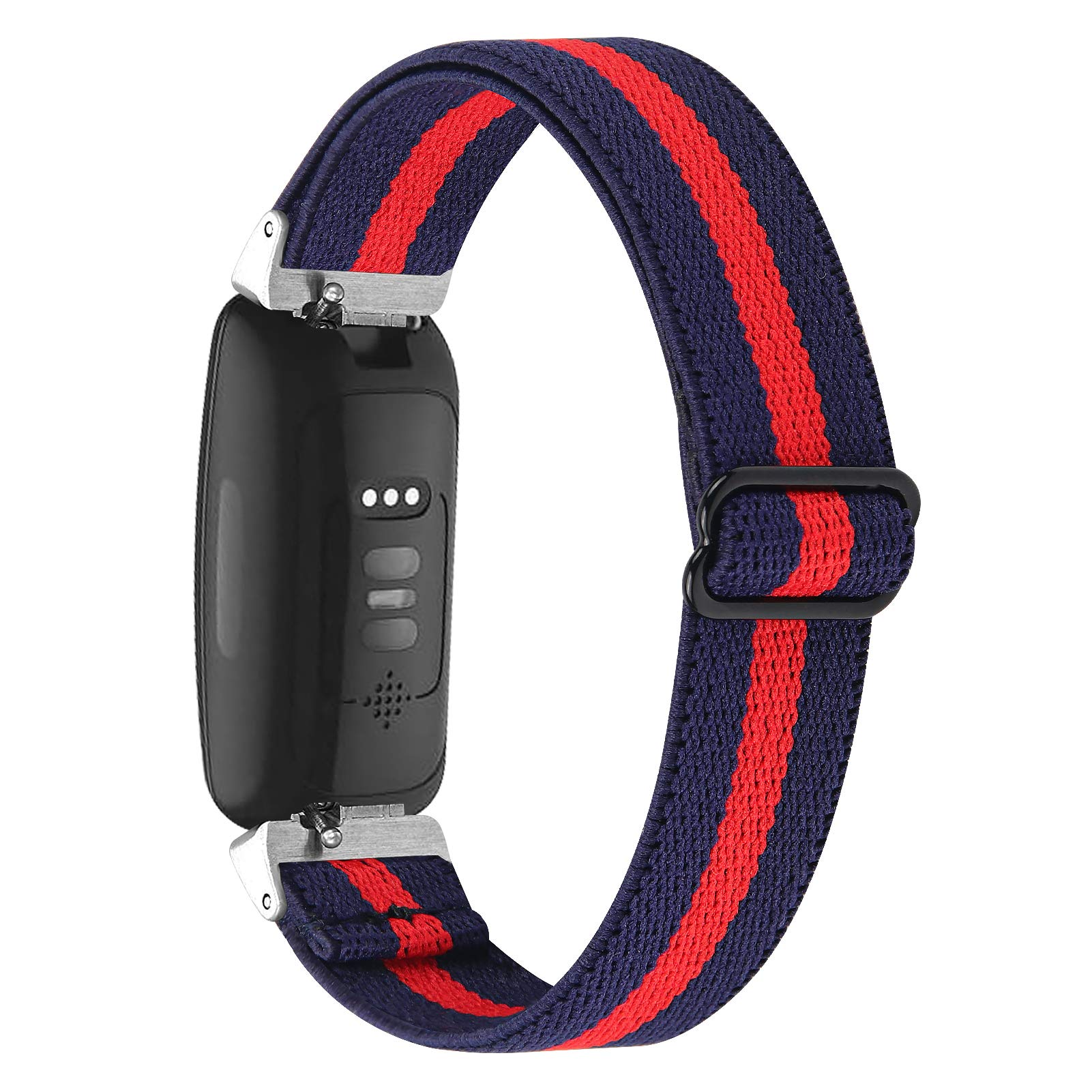 TRISTRAPS Nylon Replacement Watch Straps Compatible with Fitbit Inspire HR/Fitbit Inspire 2,Soft Elastic Breathable Sport Wristbands for Men/Women,Black/Leopard/Apricot etc. (Blue red)
