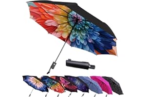 MRTLLOA 42/49 Inch Compact Windproof Travel Umbrella for Rain, Lightweight, Portable, Automatic, Strong, Waterproof Folding Umbrellas for Women, Men and Teenagers