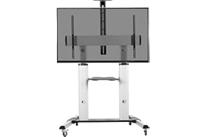 VIVO Ultra Heavy Duty Mobile 32 to 100 inch TV Stand for Flat Screens, Adjustable, Rolling TV Cart Mount with Wheels STAND-TV22S