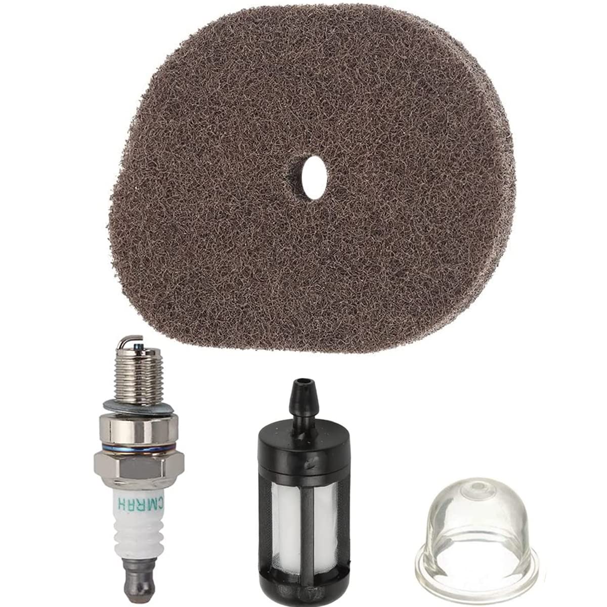ZAMDOE Air Filter Spark Plug Fuel Filter Primer Bulb for STIHL FS40 FS50 FS56 FS70 FC56 FC70 KM56 HT56C Trimmer Brush Cutter, Air Filter Repalces # 4144 124 2800