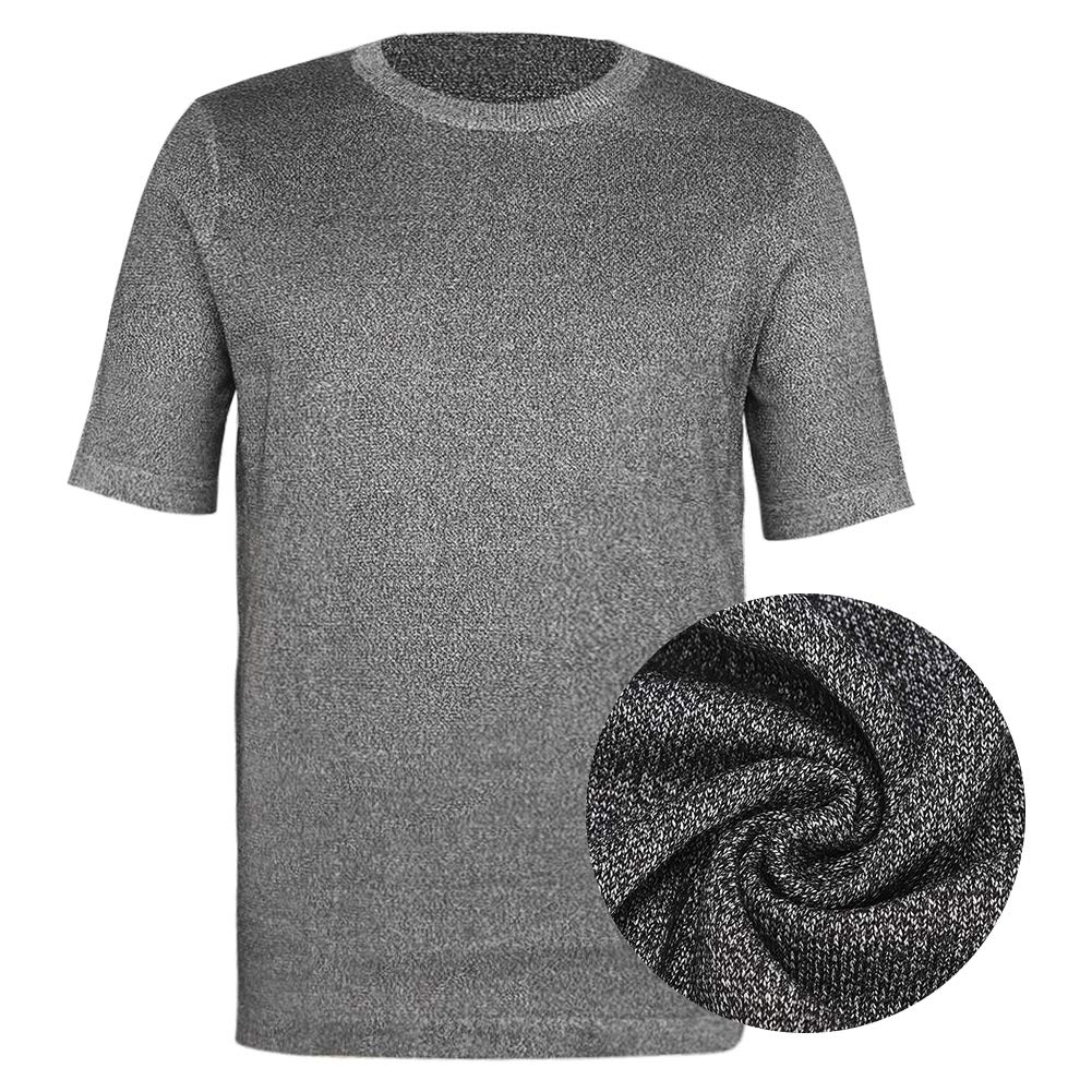Level 5 Protective Cut Clothing, Slash Stab Clothing Round Neck Safety Top Stab Proof T-Shirt Used in Various Scenarios(L)