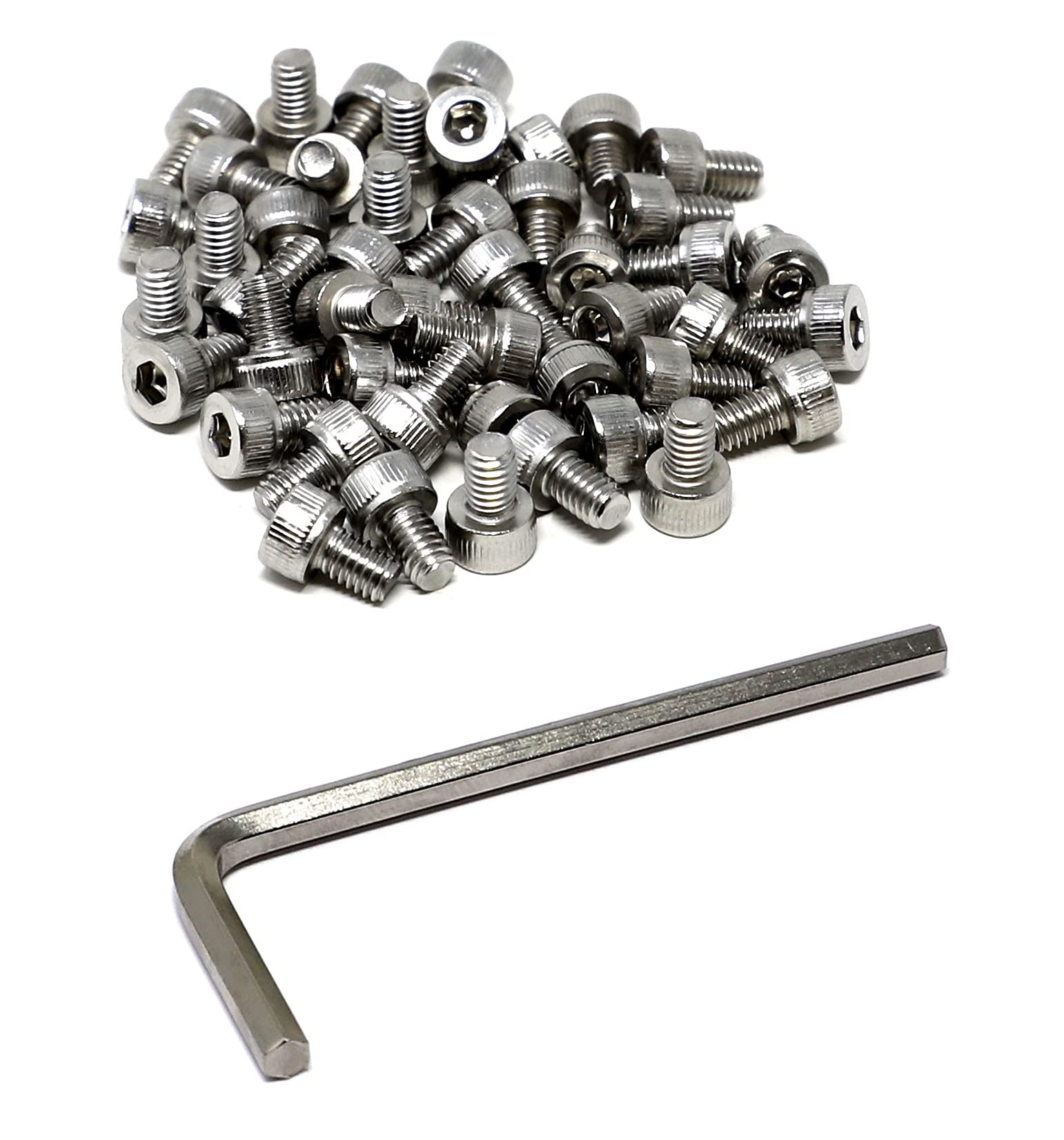 iexcell 100 Pcs Metric M4-0.7 x 6 Stainless Steel 304 Hex Socket Head Cap Screws Bolts Kit