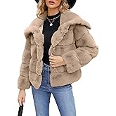 Simplee Apparel Womens Faux Fur Coat Fleece Cropped Jacket Long Sleeve Fur Coats Warm Winter Jackets 2025