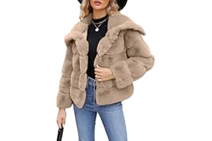 Simplee Apparel Womens Faux Fur Coat Fleece Cropped Jacket Long Sleeve Fur Coats Warm Winter Jackets 2025