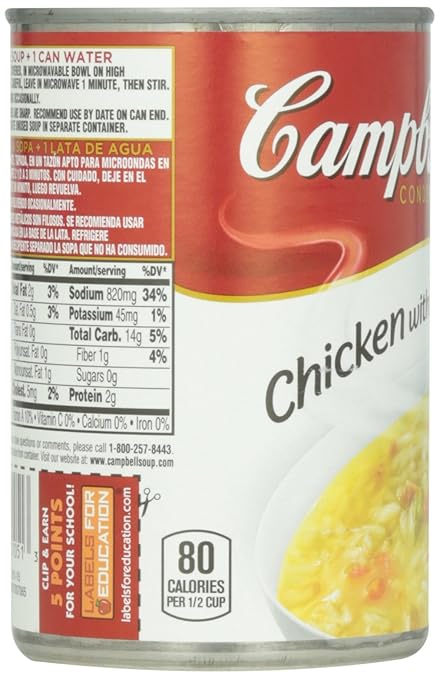 Campbells Condensed Chicken with Rice Soup, 10.5 oz. Can