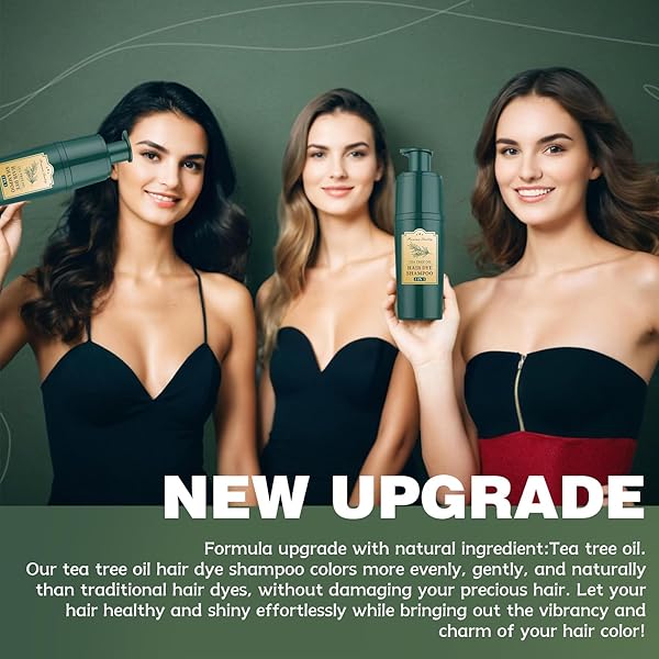 TYAYW HAIR DYE SHAMPOO 3 IN 1, INSTANTLY DYES GRAY HAIR, TEA TREE FORMULA FOR MEN & WOMEN, NATURAL LONG-LASTING COLOR, QUICK & EASY TO USE 16.9 FL OZ (LIGHT BROWN)