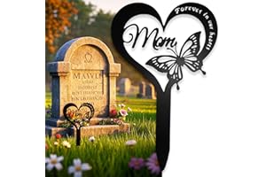 GLYHAOYIZHI Cemetery Decorations for Grave Mom Heart Butterfly Grave Decorations for Cemetery Grave Decorations