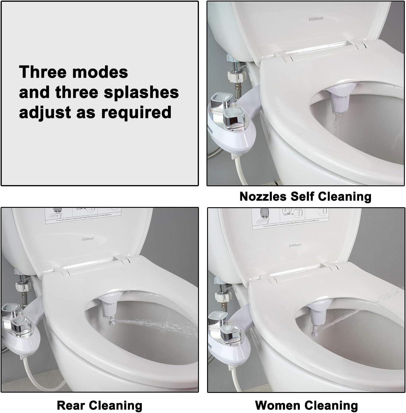 Axiomdeals AT6 Bidet Toilet Attachment – Dual Retractable Nozzles, Angle Adjuster, Fresh Water Spray With 2 Wash Modes (Rear & Feminine), Self-Cleaning, Gapless Design
