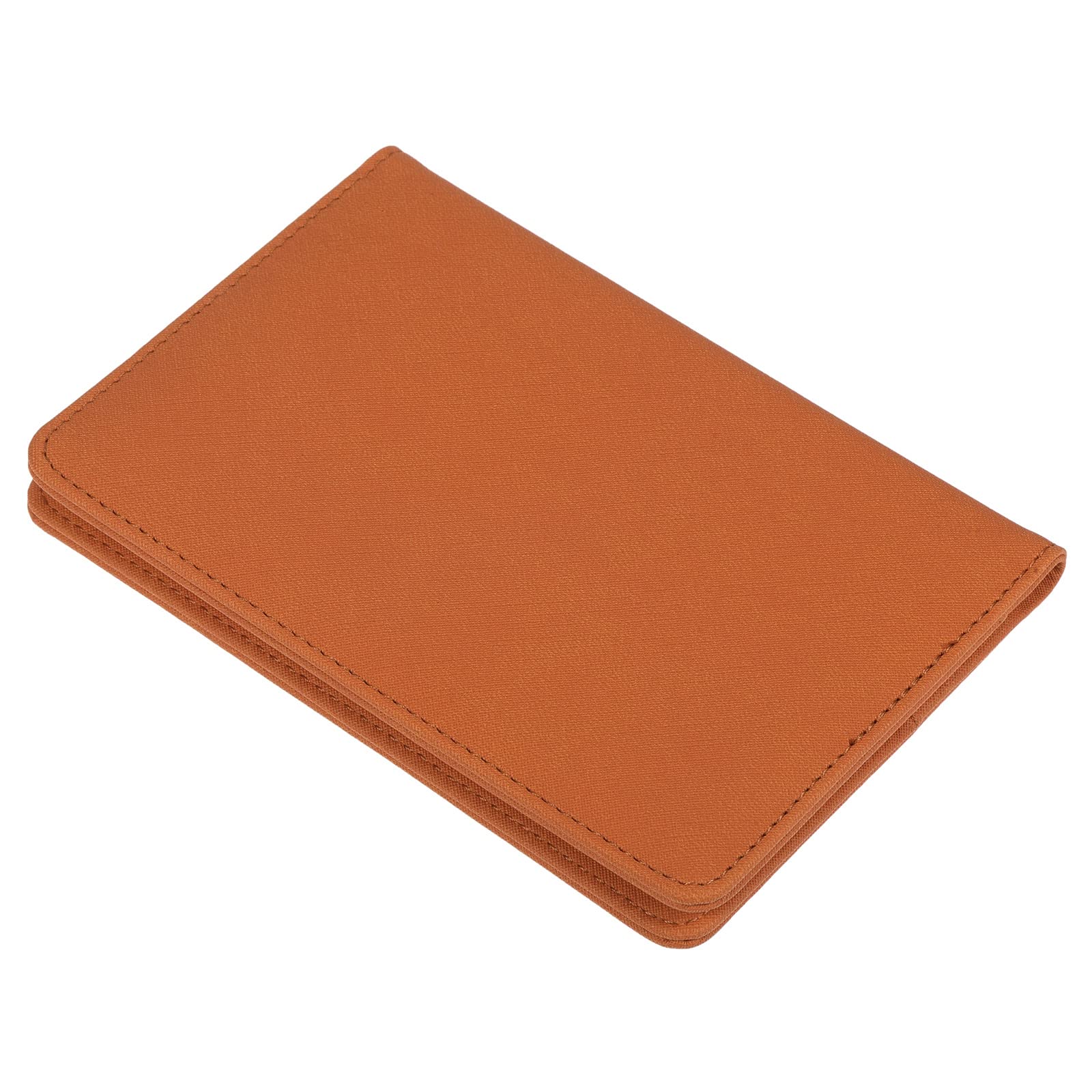 PATIKIL 5.8"x3.9" PU Leather Card Holder Cover, Travel Wallet Card Case Document Organizer, Orange
