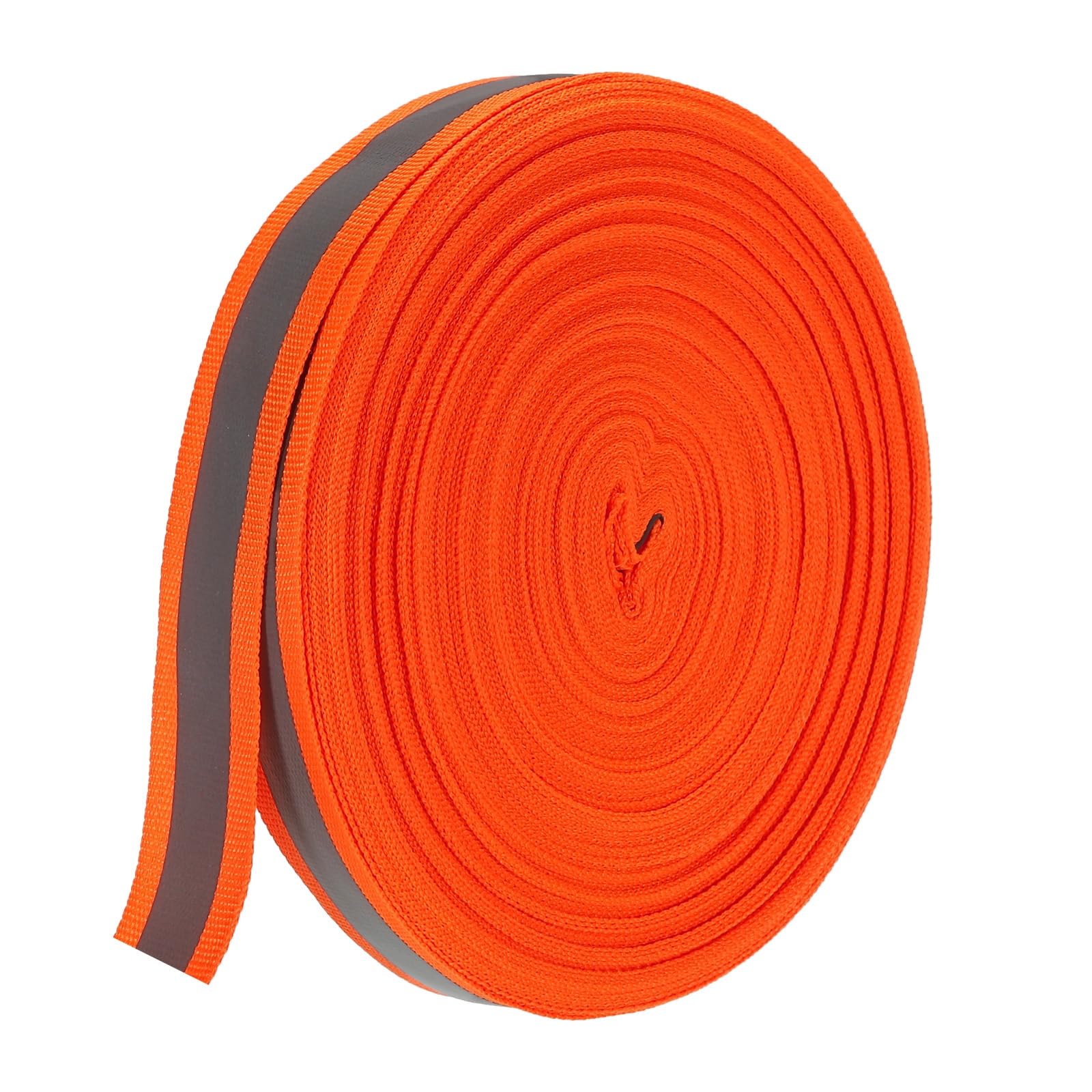 PATIKIL Reflective Tape Strip, 25mm x 55yards High Visibility Reflective Tape Sew-on DIY Warning Safety Fabric Webbing for Clothing Raincoats, Fluorescent Orange