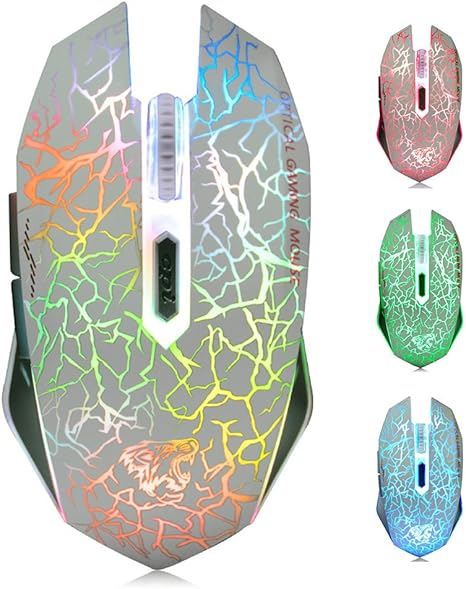 TENMOS M2 Inalámbrico Ratón, Recargable con Silencioso Ratón óptico Gaming Wireless Mouse con Receptor Nano 6 Botones para Ordenador Mac Notebook Desktop Laptop: Amazon.es: Informática