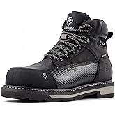 SUREWAY Men's 6" Waterproof Soft/Composite Toe Work Boot - Heavy Duty Crazy Horse Leather, Slip Resistant Lace Up for Construction & Industrial Safety