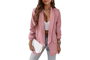 KIRUNDO Womens Fall Fashion 2024 Casual Blazers Long Sleeve Open Front Work Suit Office Blazer Jackets with Pockets