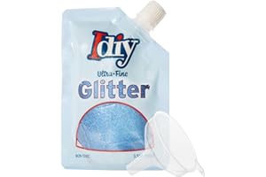 SCS DIRECT iDIY Ultra Fine Glitter (100g, 3.5 oz Pouch) w Easy-Pour Bag & Funnel- Deepsea Blue Extra Fine-Non-Toxic, DIY Arts & Crafts, School Projects, Festivals, Sparkle Decorations, Resin, Gift, Card Craft