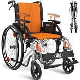 VOCIC Ultra Lightweight Foldable Wheelchairs for Adults 23lb Frame | Portable Self-Propelled Wheelchair for Seniors with Quick Release Wheels, Swing-Away Footrests,Flip-Back Arm, 300 lbs