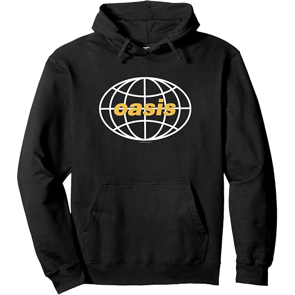 Amazon.com: Oasis White Logo On Black Pullover Hoodie : Clothing