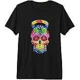Kettlebell Sugar Skull Weightlifting Exercise Workout Premium Tri-Blend T-Shirt