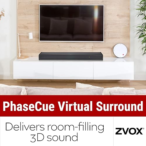 ZVOX SB380 テレビ用サウンドバー AccuVoice Dialogue Boost付き アルミニウムサウンドバー サブウーファー内蔵 壁取り付け可能 ホームスピーカーバー クリアな ZVOX SB380, Certified Renewed