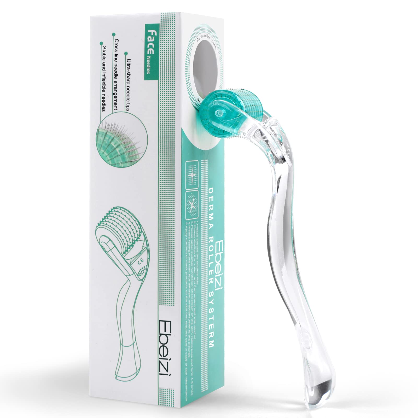 Ebeizi Derma Roller 0.3mm with Individual Titanium Micro Needles – Gentle Microneedling Tool for Daily Skin & Scalp Care Routine